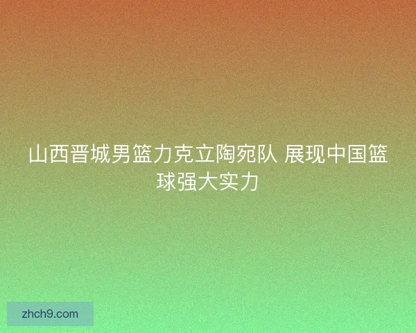 山西晋城男篮力克立陶宛队 展现中国篮球强大实力