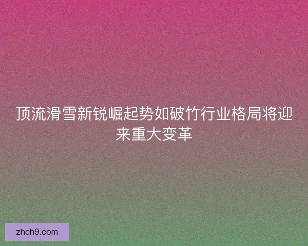 顶流滑雪新锐崛起势如破竹行业格局将迎来重大变革